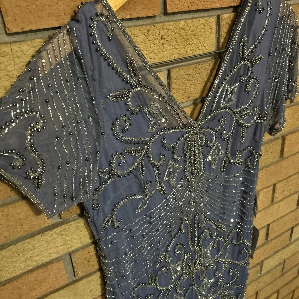 Pisarro Nights Lavender Beaded Midi Dress - Picture 4 of 9